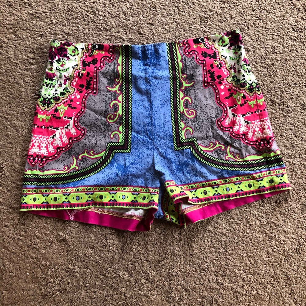 High waisted print shorts